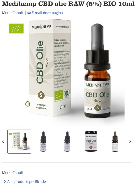 Verpakking van cbd olie